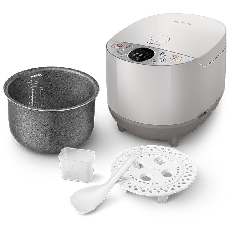 PHILIPS Digital Rice Cooker HD4515/30 1.8L Magic Com - Metallic Grey Bandung