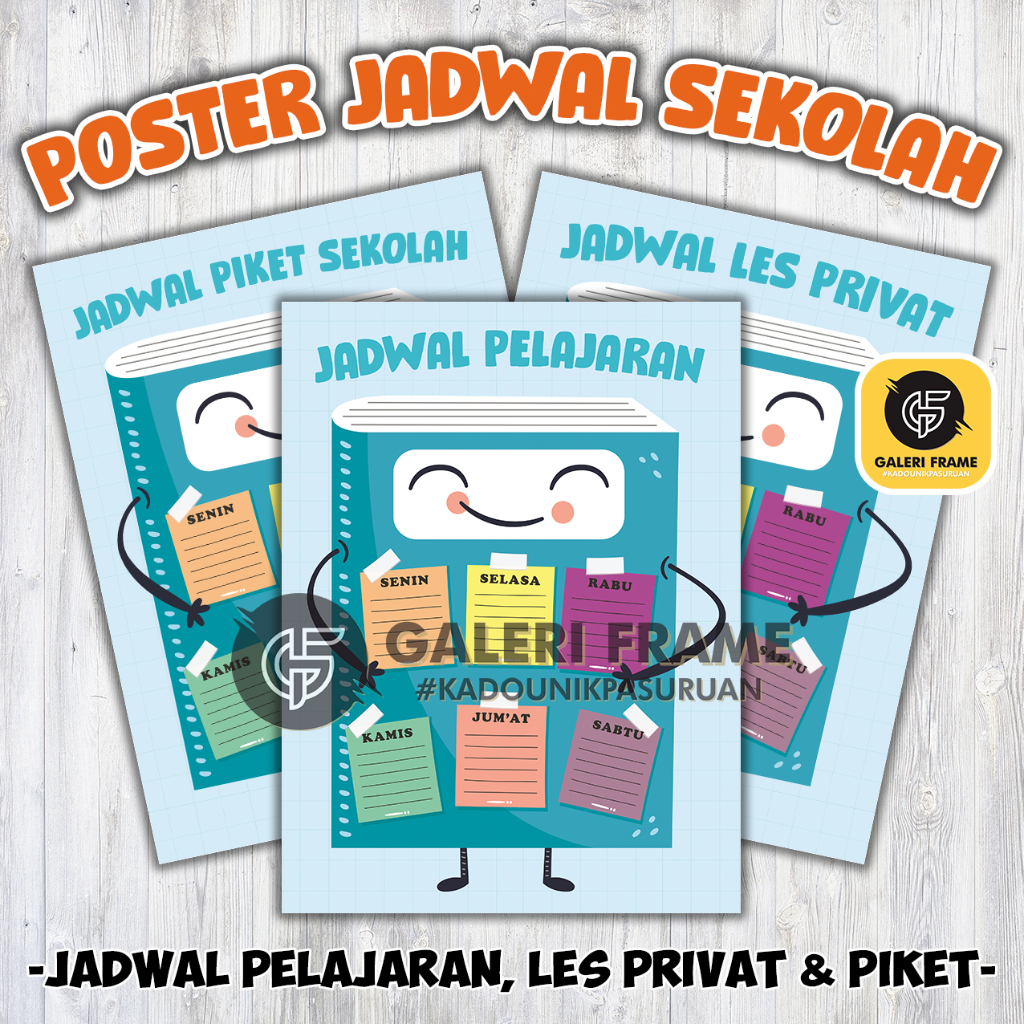 

POSTER JADWAL PELAJARAN, POSTER JADWAL PIKET SEKOLAH DAN POSTER JADWAL LES PRIVAT SI BUAH HATI DENGAN POSTER YANG KEREN DAN BAGUS || SELAIN ITU POSTER INI BISA MEMPERINDAH DAN HIASAN DIMEJA BELAJAR SIKECIL