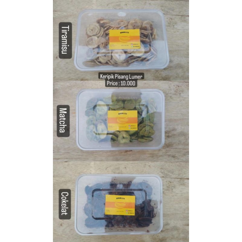 

keripik pisang lumer cokelat 175grm/ keripik pisang lumer matcha 175gram / keripik pisang lumer tiramisu 175gram