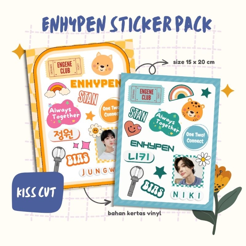 

Enhypen Kpop Cute Sticker Pack Set Wall Deco DIY Stiker Freebies