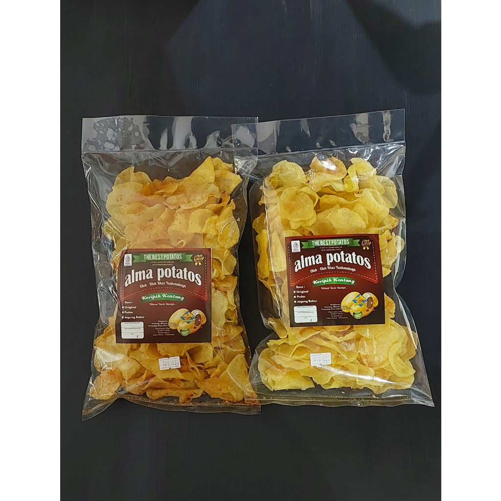 

Keripik Kentang Alma Nyempring Gurih / Pedas 200 gram