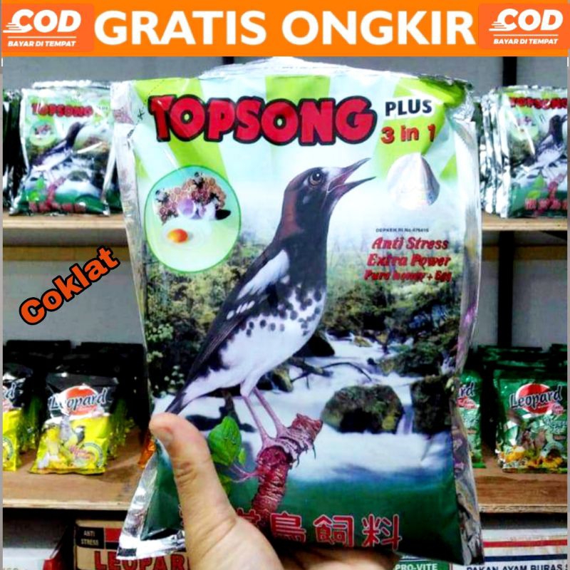 TOPSONG COKLAT/ KUNING 3 In 1 VOER PAKAN BURUNG MURAI ANIS KACER CENDET CUCAK IJO