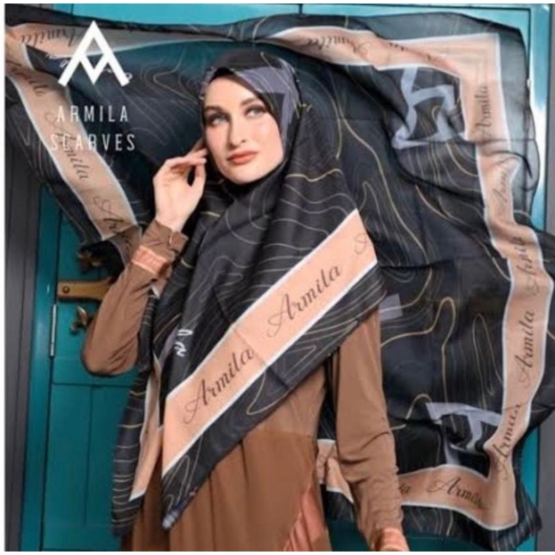 (Promo 23.000) Hijab Segiempat Motif Armila Bahan Voal Lasercut Terbaru Premium / Hijab Segiempat Mo