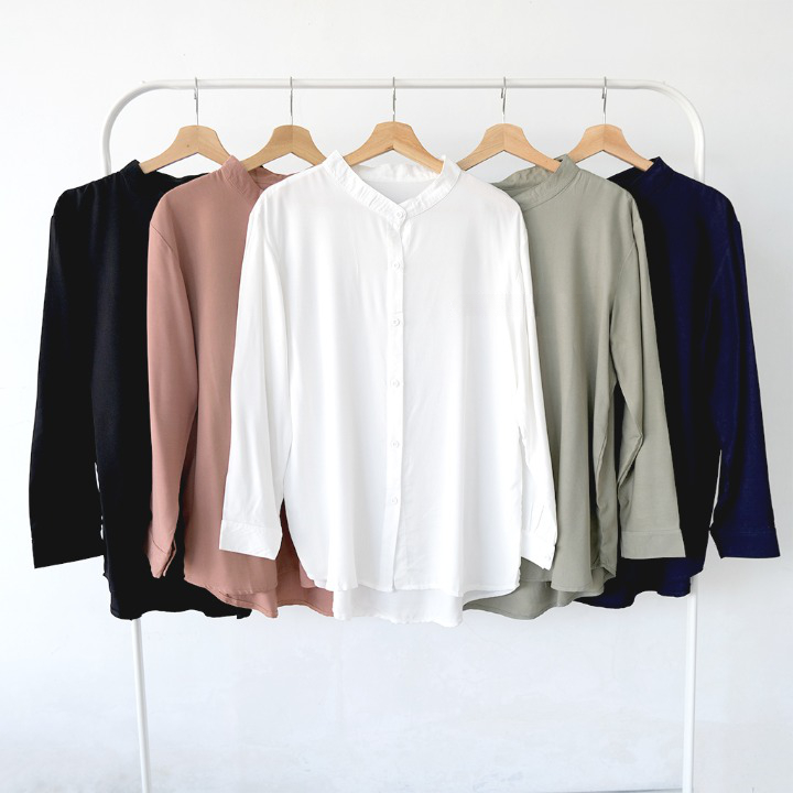 THIRANA SHIR KEMEJA SHANGHAI RAYON PREMIUM || KEMEJA WANITA RAYON PREMIUM Kemeja Polos Wanita Rayon 