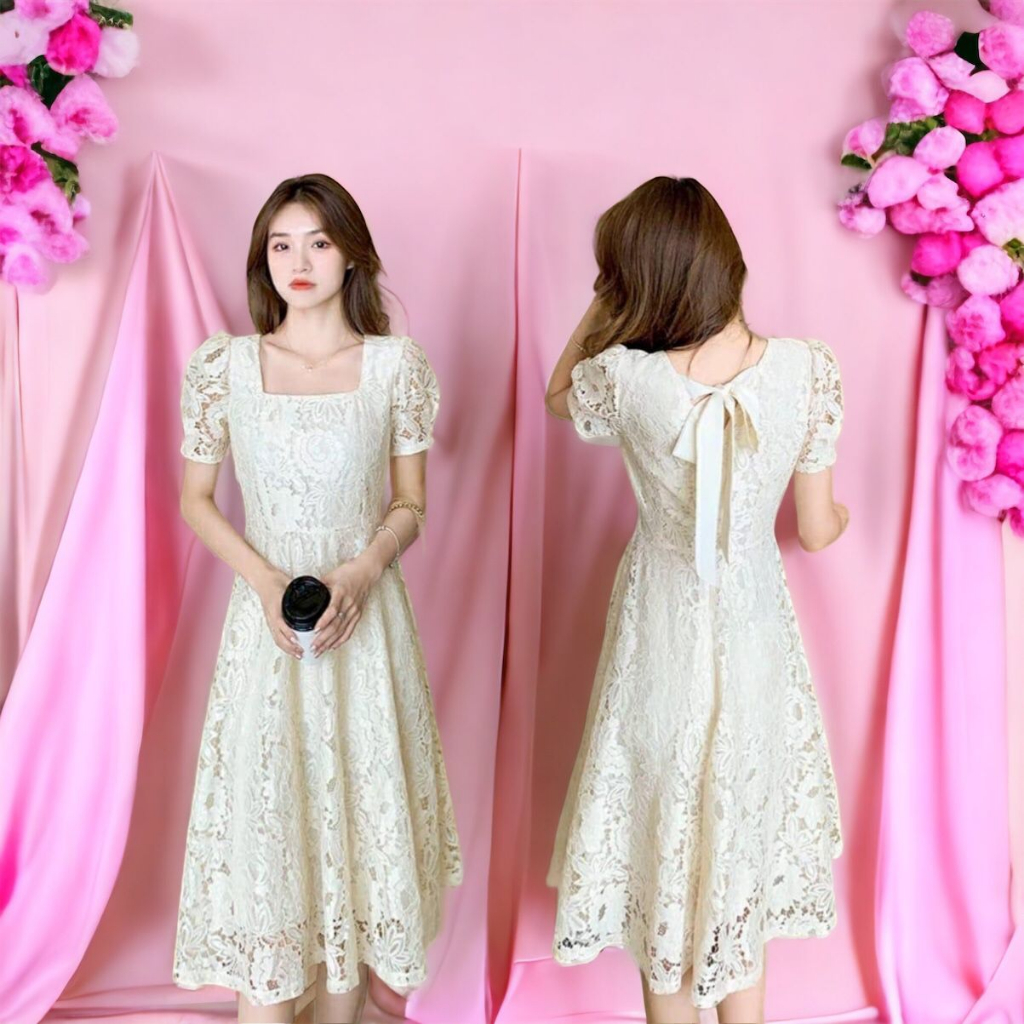 Dress Kondangan Wanita Dewasa Kekinian Gaun Pesta Cewek Simple dan Mewah Baju Cewek Korean Fashion S