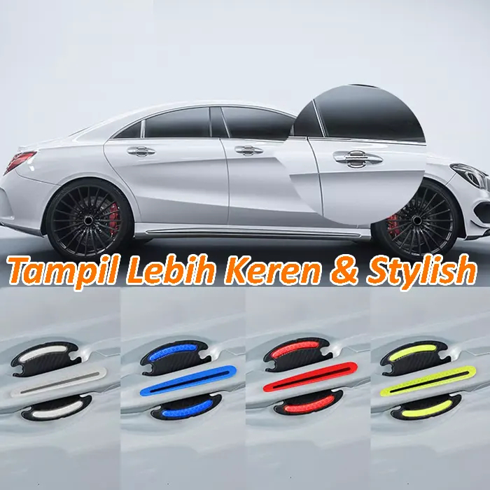 Pegangan pintu mobil stiker/stiker reflektif anti-tabrakan/stiker pegangan pintu mobil/satu set dela