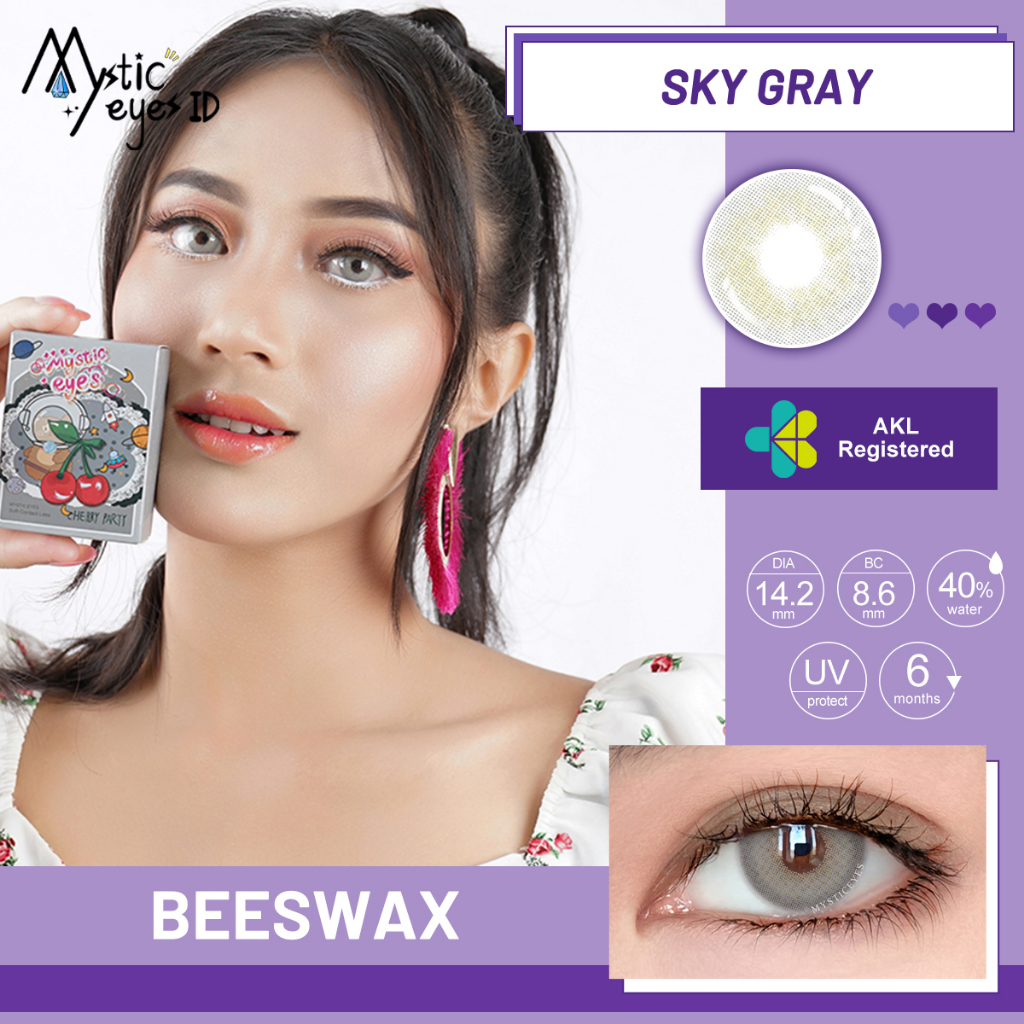 SOFTLENS SOLITAIRE  COLORED LENSES-Sky Gray 14.5mm