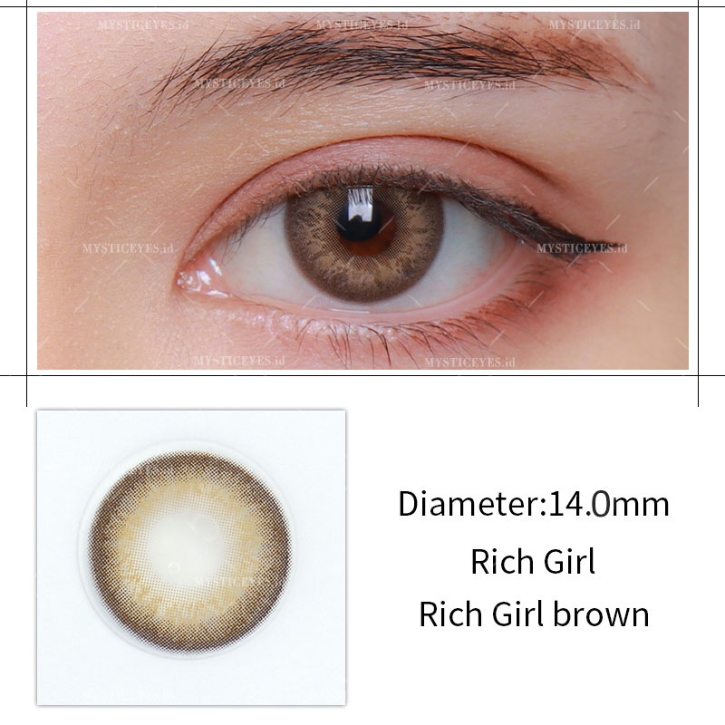 SOFTLENS SOLITAIRE  COLORED LENSES-RichGirl Brown14.0mm