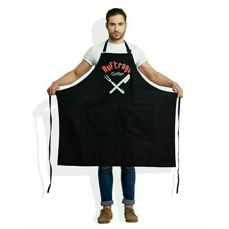 Apron Custom/Celemek Loggo Apron Bordir Barista Cotton Bahan Drill Premium Barbershop Chef