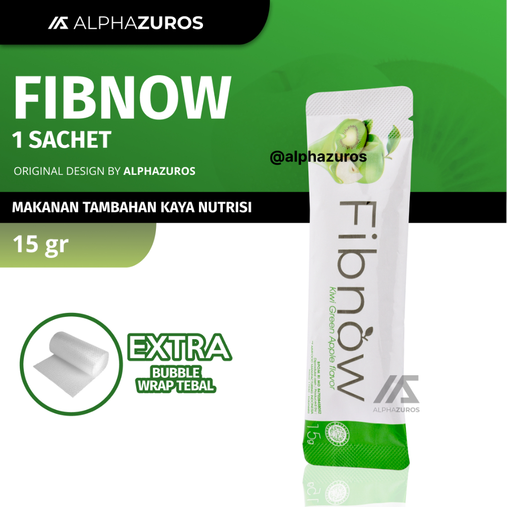 Fibnow Nutrition High Fiber (1 Sachet) Makanan Tambahan Kaya Nutrisi dengan Kiwi Green Apple Body Sl