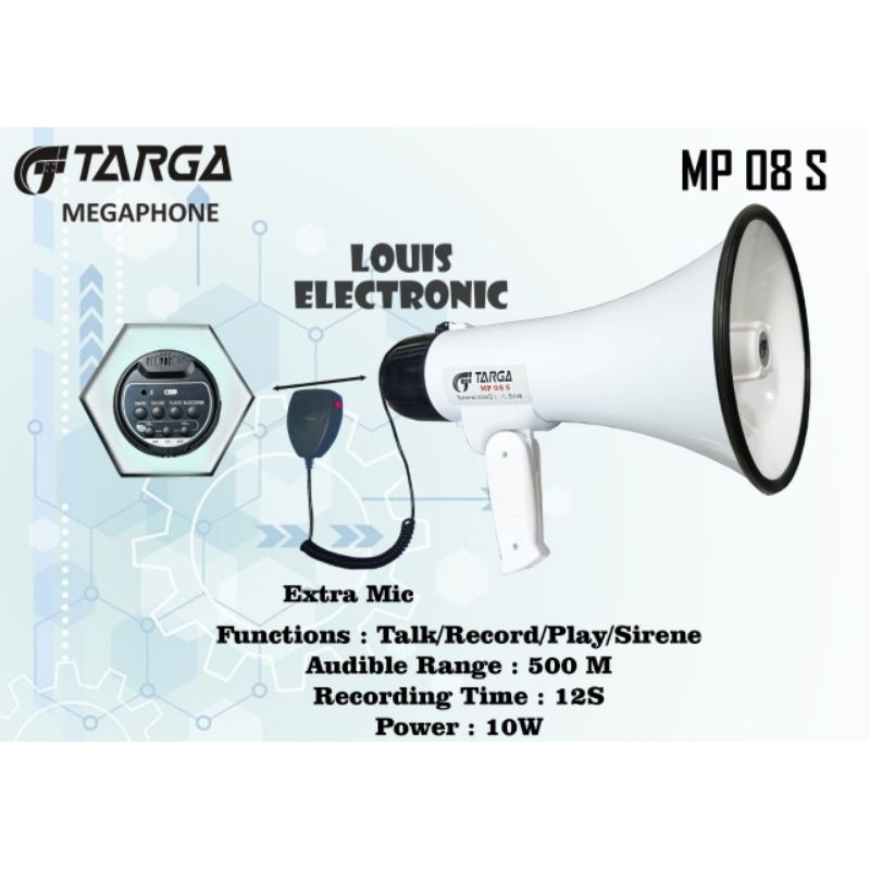 Megaphone TARGA MP 08 S Mic Megaphone Horn Megaphone ORIGINAL