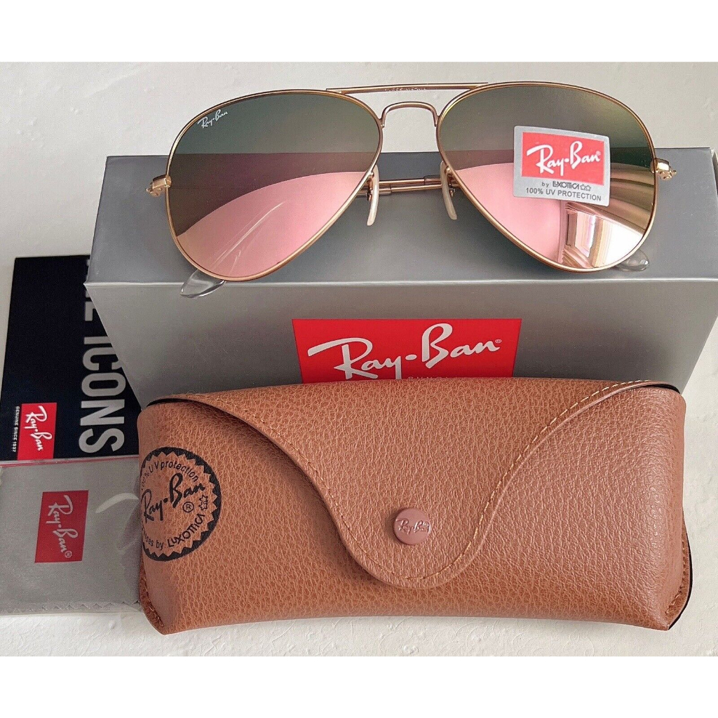 Kacamata Rayban Aviator Gold Pink Original