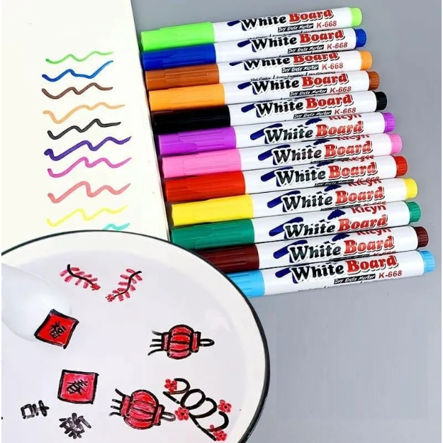 

1PCS Spidol Apung Air 12 Warna Cocok Untuk Mainan Edukasi Anak / Mainan Spidol Air Mengapung White Board Spidol Warna Murah