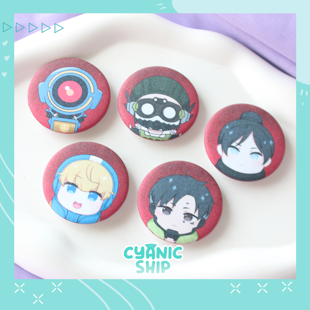 Pin Glitter Apex Legends Chibi Pathfinder Wattson Wraith Crypto Octane  fanmade unofficial