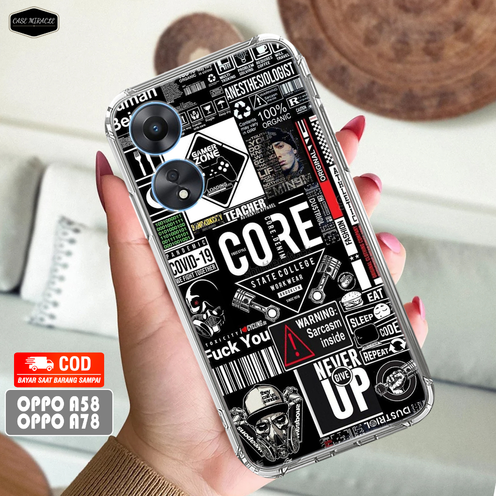 Case OPPO A58 5G / OPPO A78 5G - Casing Terbaru Case Miracle [ MOTIF 55 ] Silikon -  Case OPPO A58 5