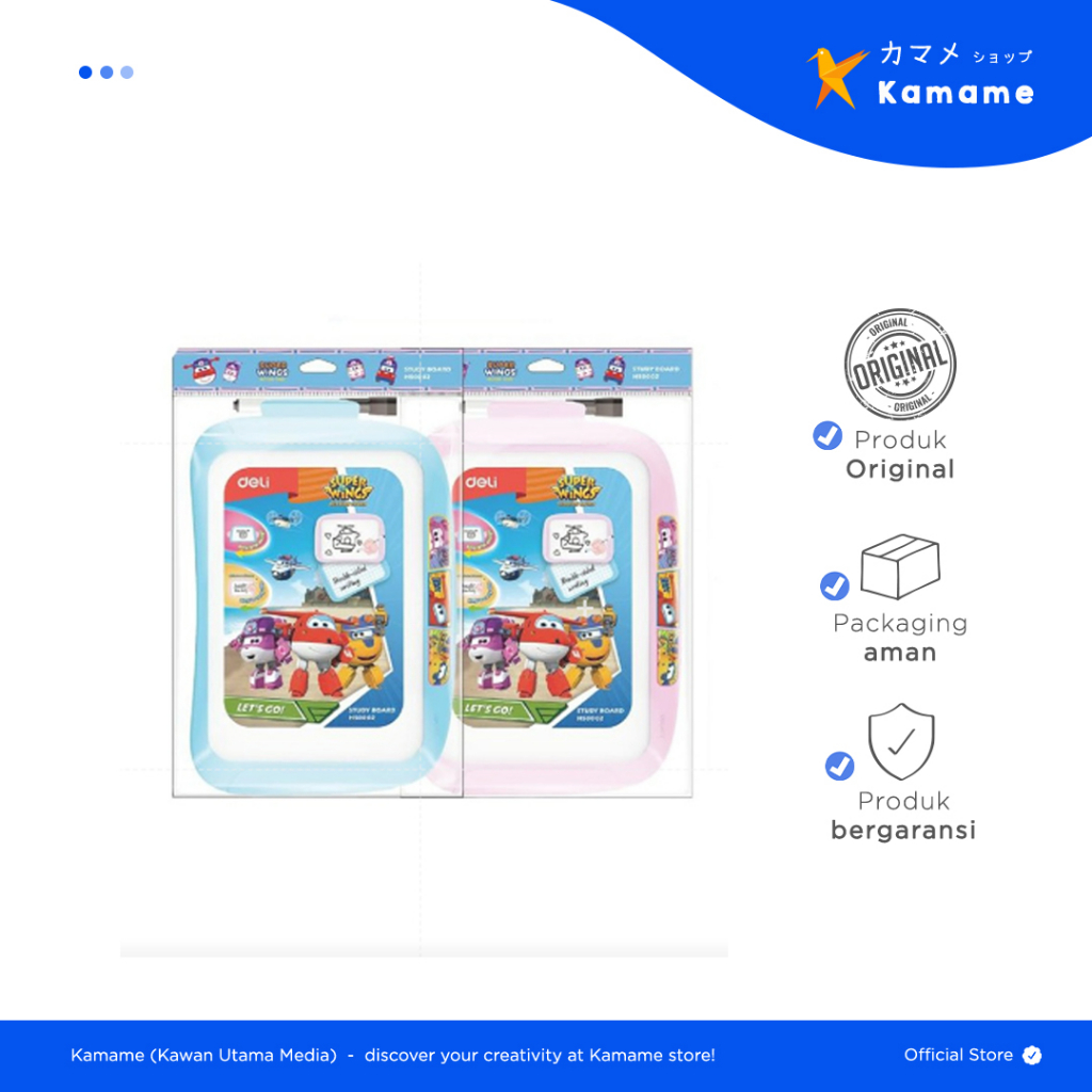 

Deli Papan Tulis Putih Sekolah Karakter Super Wings dengan bingkai dua sisi LDPE 205 * 286mm H50002