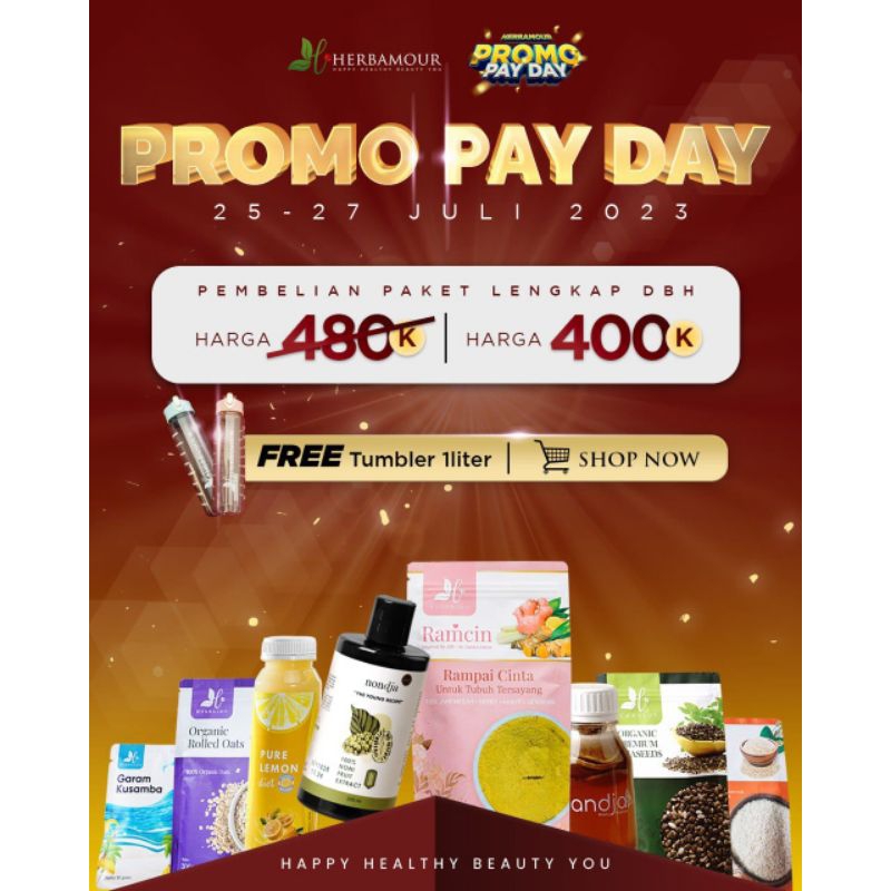 

[HERBALOV] Promo Pay Day hemat 80 rb & Free Tumbler