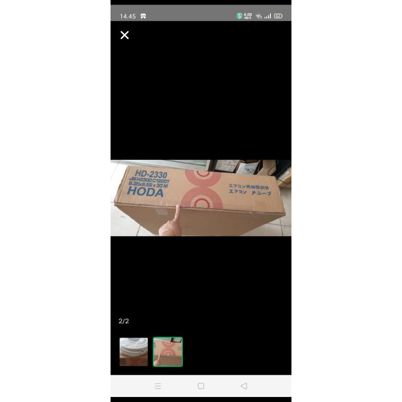 pipa ac merk hoda 1/4 3/8 roll utuh