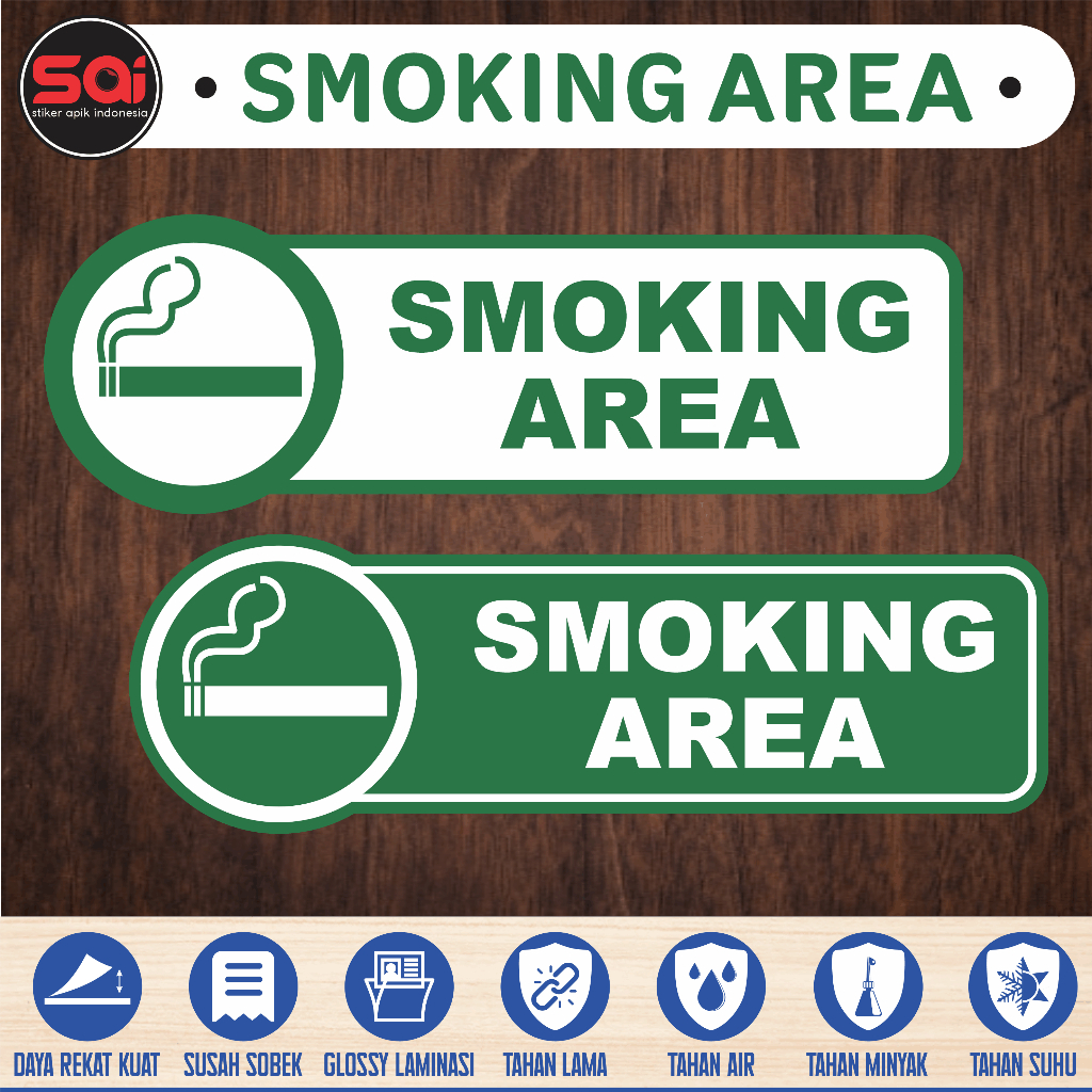 

STIKER VINYL SMOKING AREA LAMINASI GLOSSY