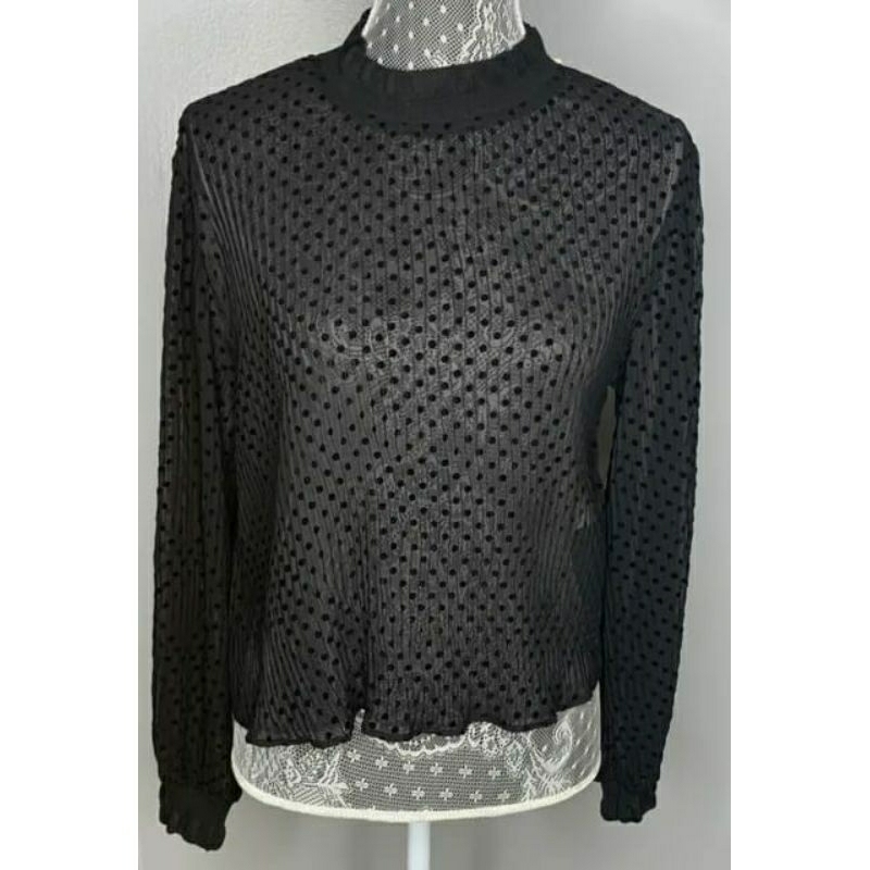 Zara Black Polkadot Blouse