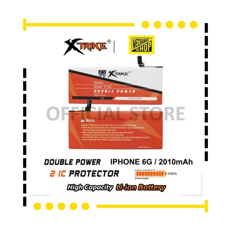 BATERAI XTRIKE IPHONE 6 / 6G DOUBLE POWER