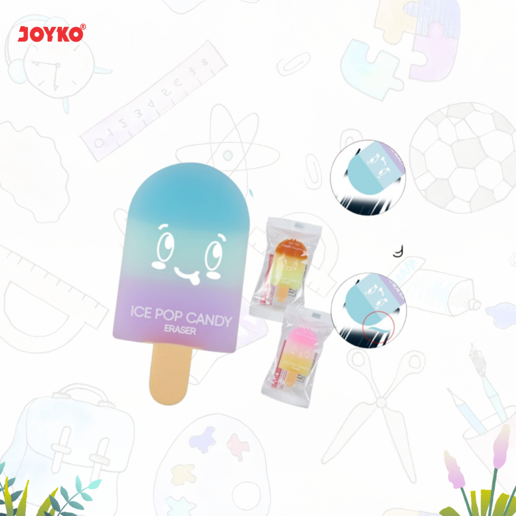 

PENGHAPUS PENSIL / ERASER / PENGHAPUS ERT-130 / ERT130 ICE POP CANDY JOYKO (PCS)