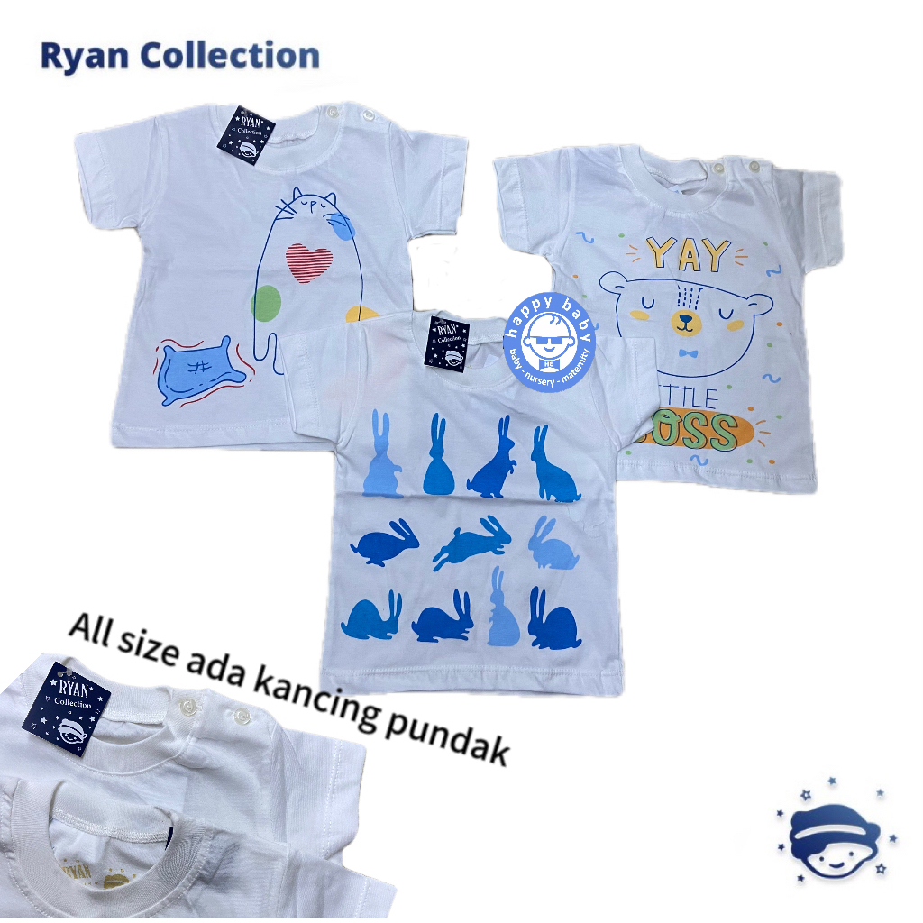 RYAN Oblong putih corak / oblong anak