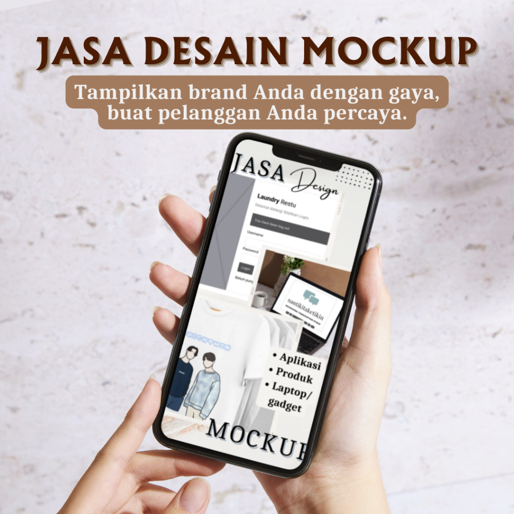 Jasa pembuatan mockup product/Aplikasi/