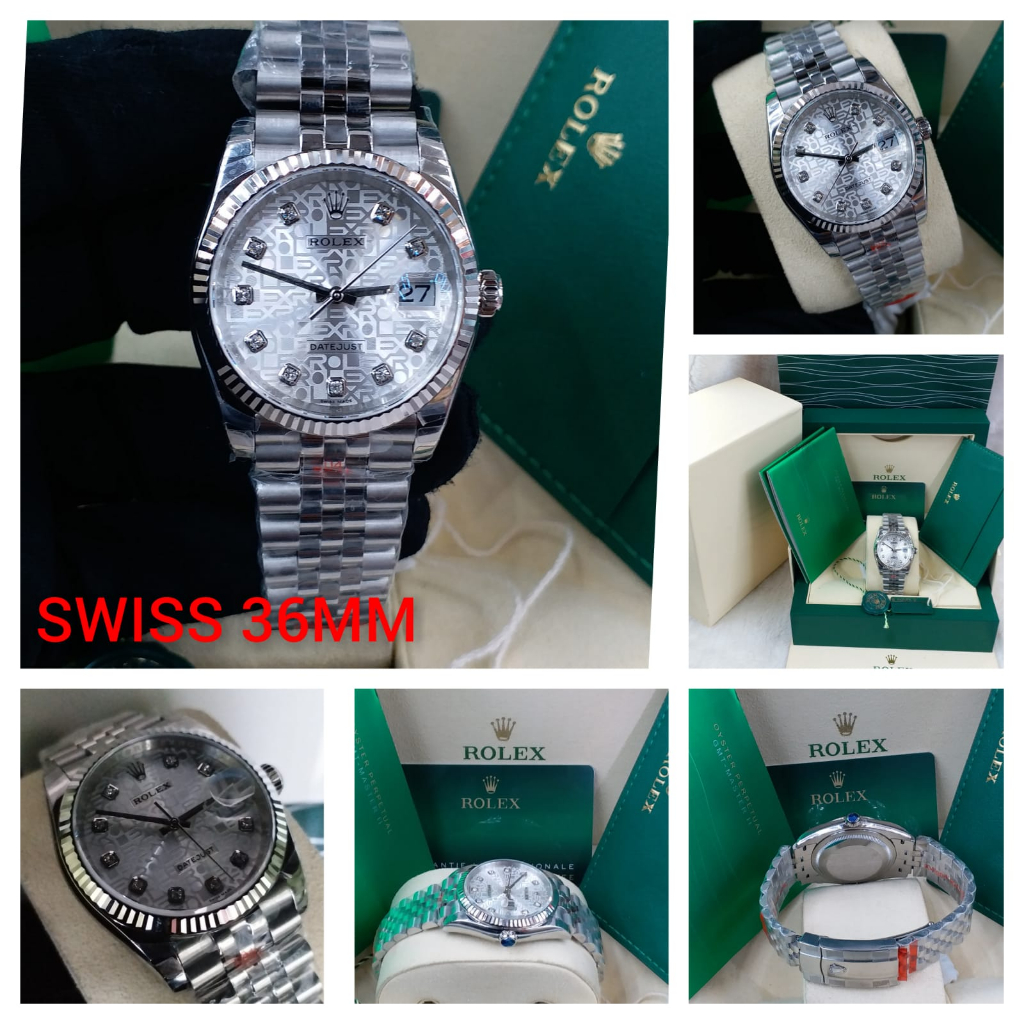 Jam Tangan Rolex Datejust Automatic Swiss Mechanical 18K Silver Stainless