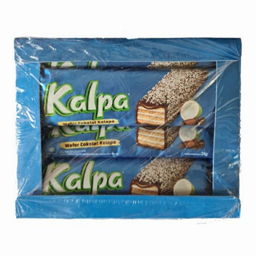 

Kalpa Wafer Cokelat Kelapa Dus isi 12 pcs Kue Biskuit Coklat Tabur Kelapa