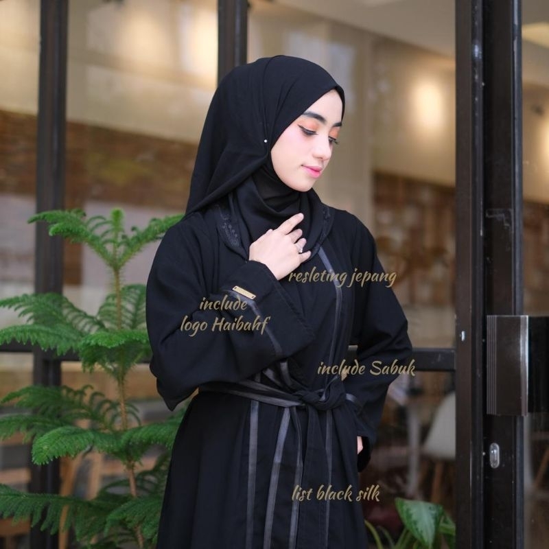 Abaya Gamis Hitam Dress Arab Saudi List Hitam Turki
