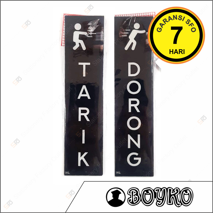 

Akrilik Tarik Dorong Hitam - Acrylic Sign TD 20 x 5 cm Push Pull Black - SFO Semarang Official