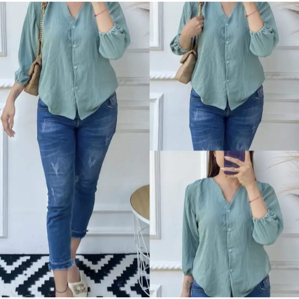 TERMURAH ATASAN WANITA TRANDING ZORA TOP/KEMEJA CRINKLE/ATASAN WANITA CASUAL/ATASAN WANITA TERBARU