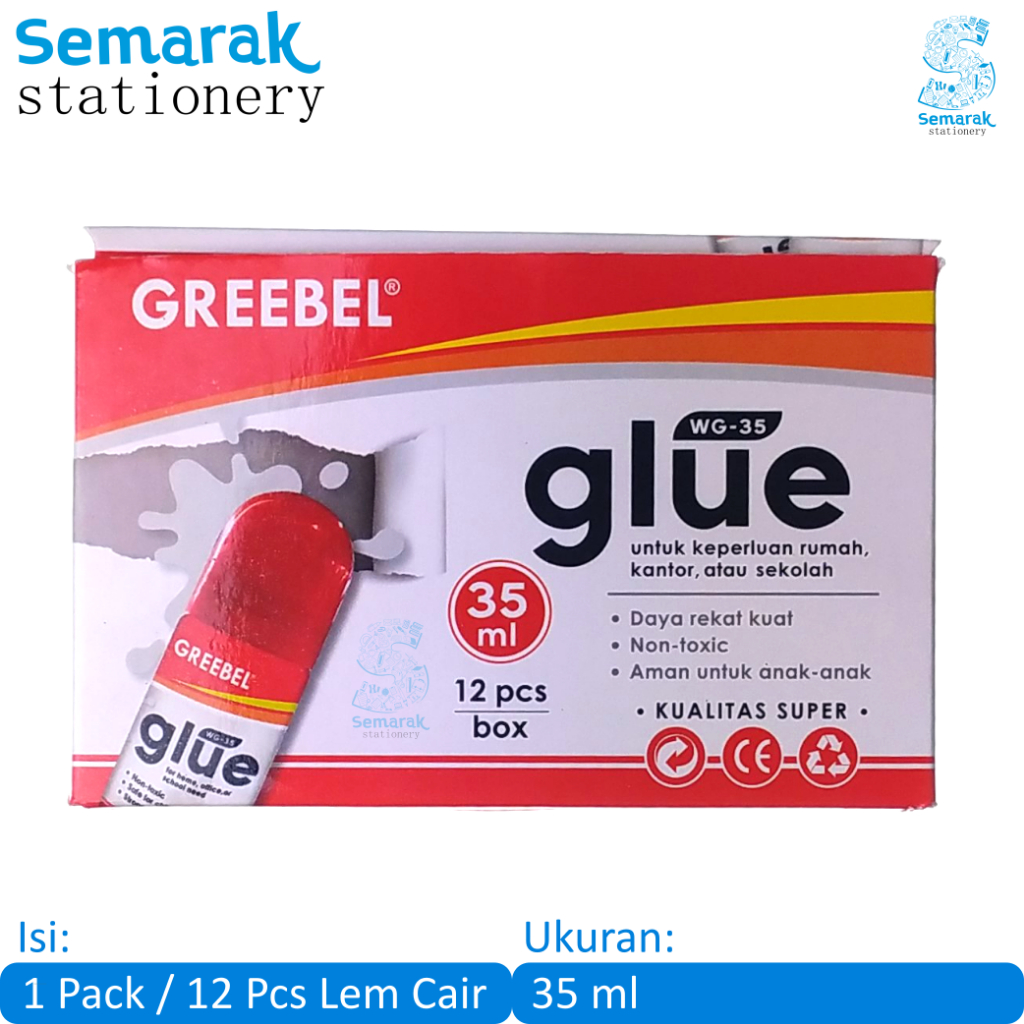 

Greebel WG-35 Water Glue Lem Cair Kertas Kecil 35 ml [1 Pack / 12 Pcs]