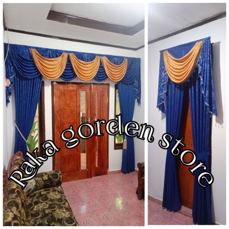 gorden poni satu set tirai gorden pintu kamar