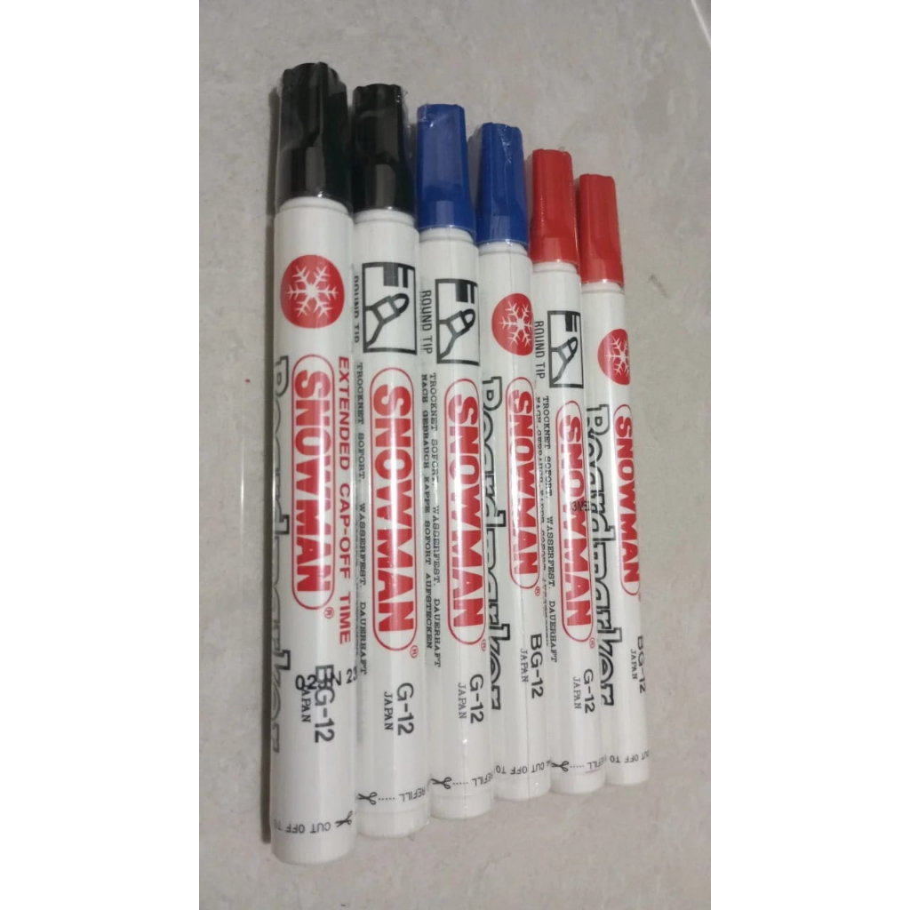 

Spidol papan tulis snowman 1 PCS warna HITAM, BIRU, MERAH