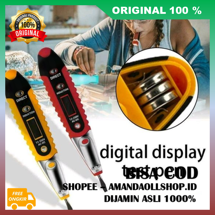 Tespen Digital AC/DC Multiifungsi AC-DC Voltage Screwdriver Test Pen / Tespen Obeng Tespen Digital 1