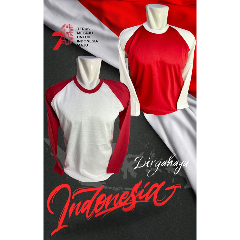kaos merah putih panjang