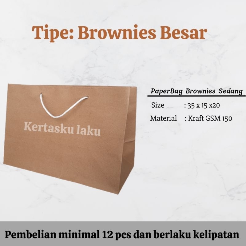 

Paper bag Brownies Besar, tas kertas untuk Brownies dan bolu, P35 L15 T20