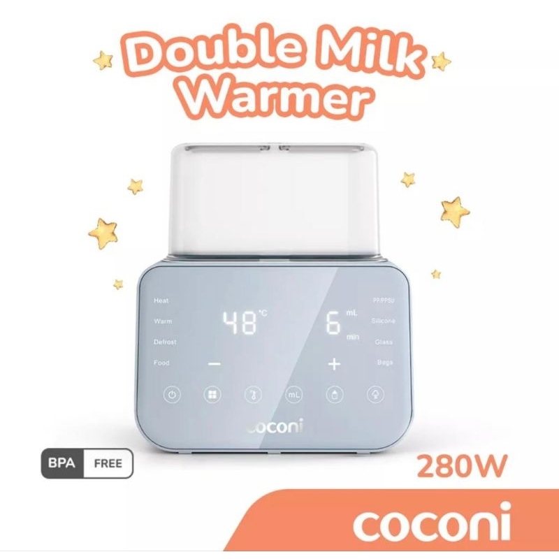 COCONI Smart Double Milk Warmer & Sterilizer | Penghangat Botol susu bayi dan Steril