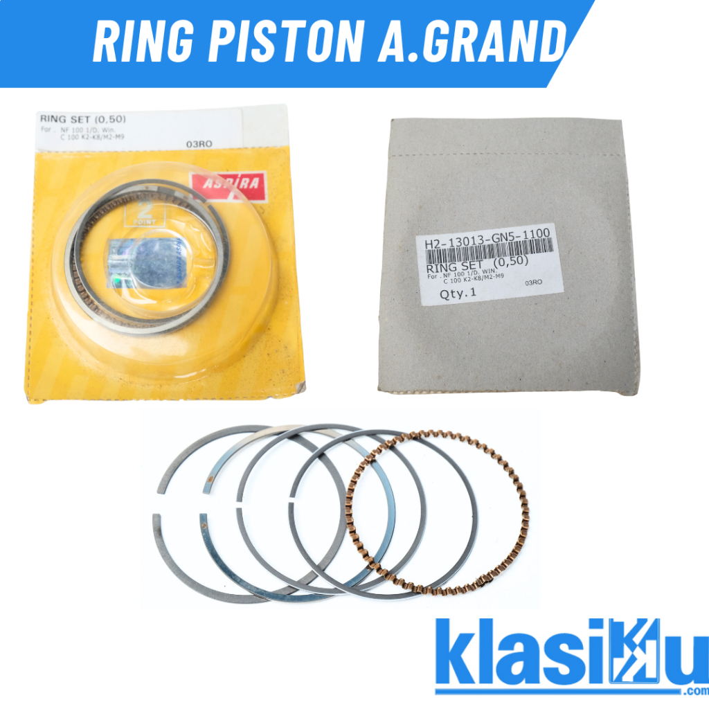 Ring Seher Piston Honda Astrea Grand Prima Supra x Lama Win 100 Oversize 0.50 Os 75 Original Aspira