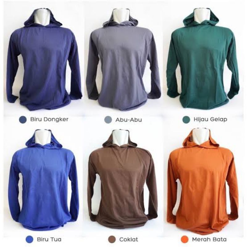 Kaos Basahan Polos | Kaos Lengan Panjang Hodie | Kaos Topi | Kaos Telesan