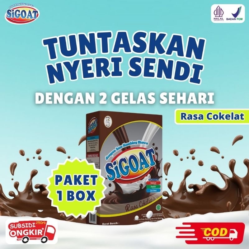 

1 BOX SIGOAT COKELAT SUSU KAMBING ETAWA BUBUK ORIGINAL MURAH ATASI NYERI LUTUT TULANG SENDI ASAM URAT BATUK MENAHUN ASMA PARU-PARU