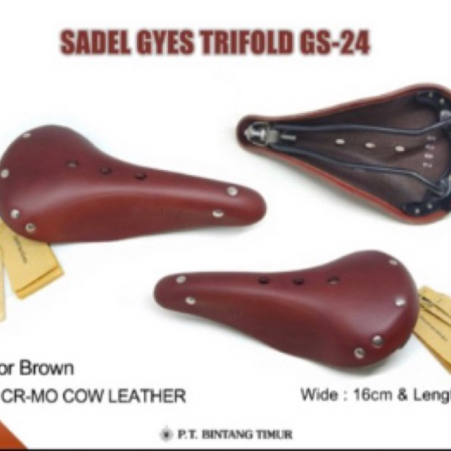T.Gyes Sadel Kulit Gyes Trifold GS 24  lebar 16cm panjang 28cm