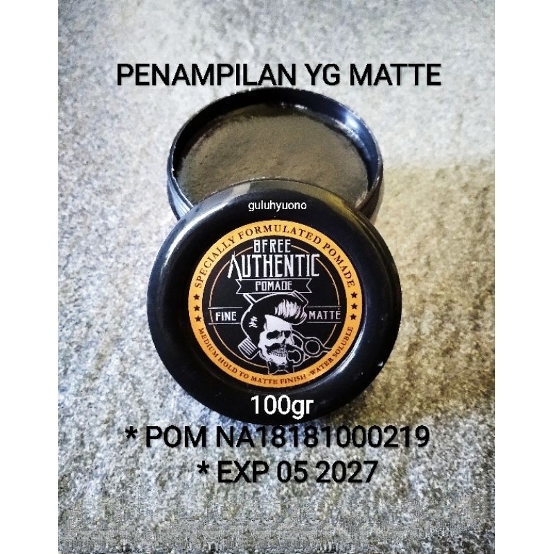 BFREE AUTHENTIC POMADE FINE MATTE 100gr *EXTRA BUBLE+Kardus*