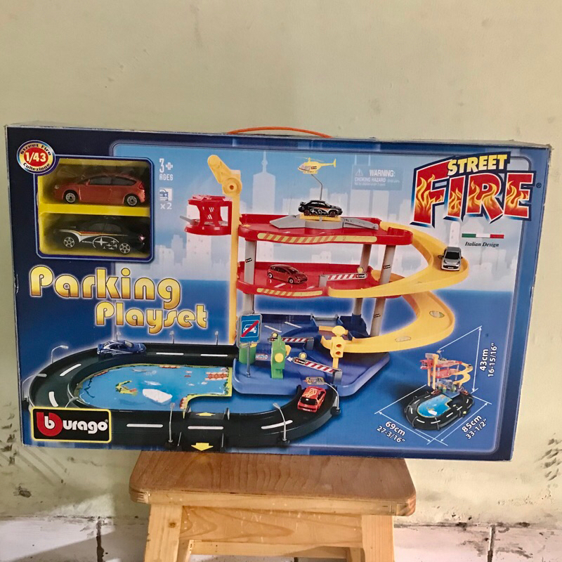 Diecast Bburago : Street fire parking playset 1:43
