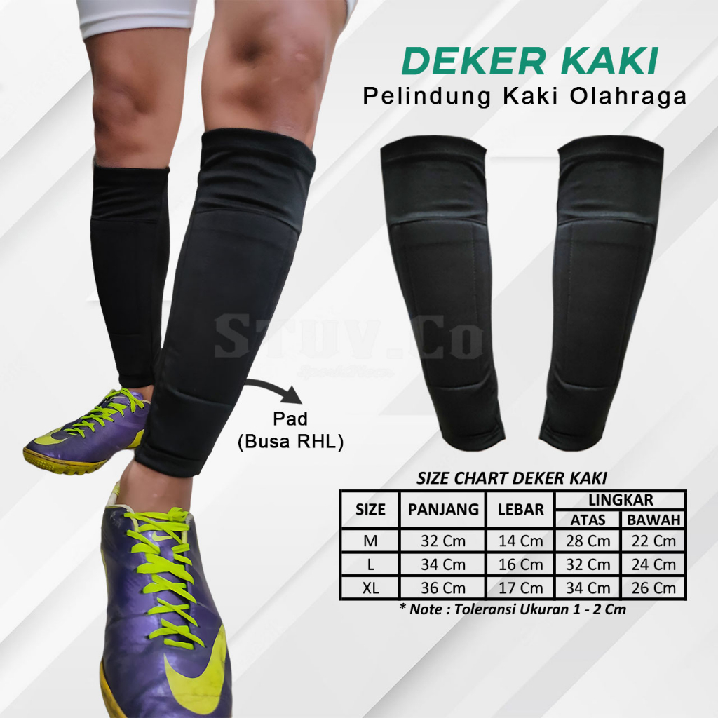 DEKER KAKI PELINDUNG OLAHRAGA SEPAKBOLA VOLI FUTSAL PRIA WANITA