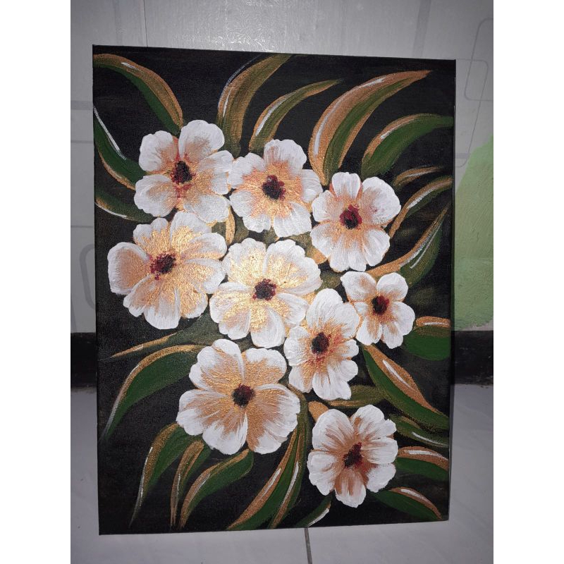 lukisan acrilic on kanvas asli manual bukan poster