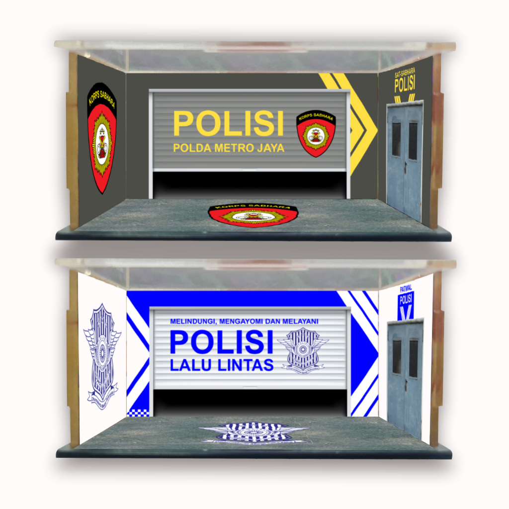 KARIMAKE Box Akrilik Diecast POLISI INDONESIA PJR POLANTAS SABHARA