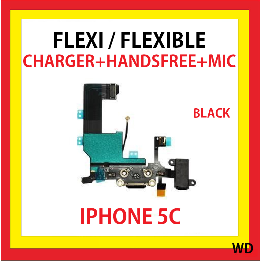 FLEXIBLE CHARGER HANDSFREE MICROPHONE IPHONE 5C FLEXI CONNECTOR CASAN CON TC HF MIC BLACK